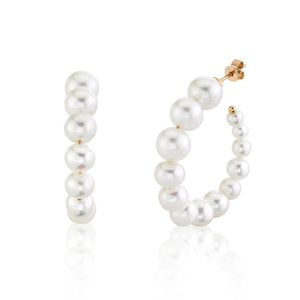 CULTURED PEARL HOOP EARRING