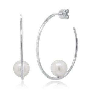 CULTURED PEARL HOOP EARRING