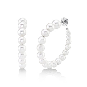 CULTURED PEARL HOOP EARRING