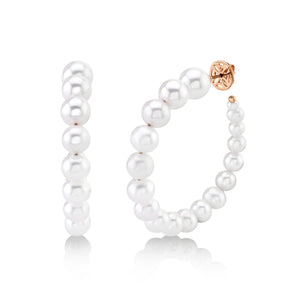 CULTURED PEARL HOOP EARRING