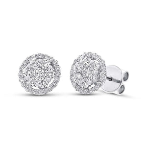 1.17CT DIAMOND CLUSTER STUD EARRING