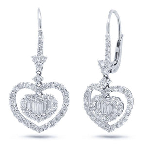 1.76CT DIAMOND HEART EARRING