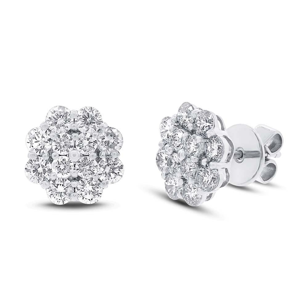 1.97CT DIAMOND CLUSTER STUD EARRING