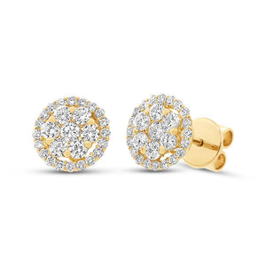 1.17CT DIAMOND CLUSTER STUD EARRING