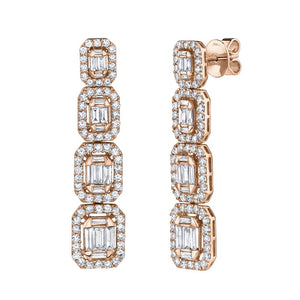 3.19CT DIAMOND BAGUETTE EARRING