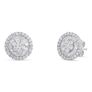 1.23CT DIAMOND BAGUETTE STUD EARRING