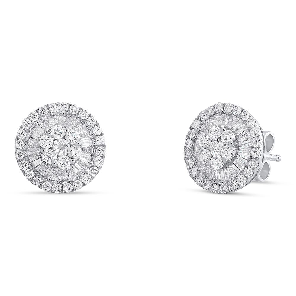 1.23CT DIAMOND BAGUETTE STUD EARRING