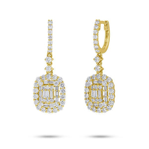 1.85CT DIAMOND BAGUETTE EARRING