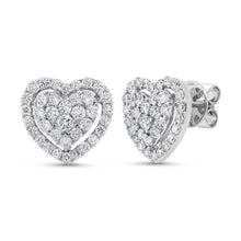 Load image into Gallery viewer, 1.26CT DIAMOND HEART STUD EARRING
