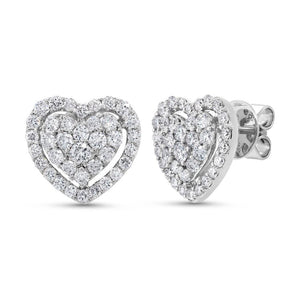 1.26CT DIAMOND HEART STUD EARRING