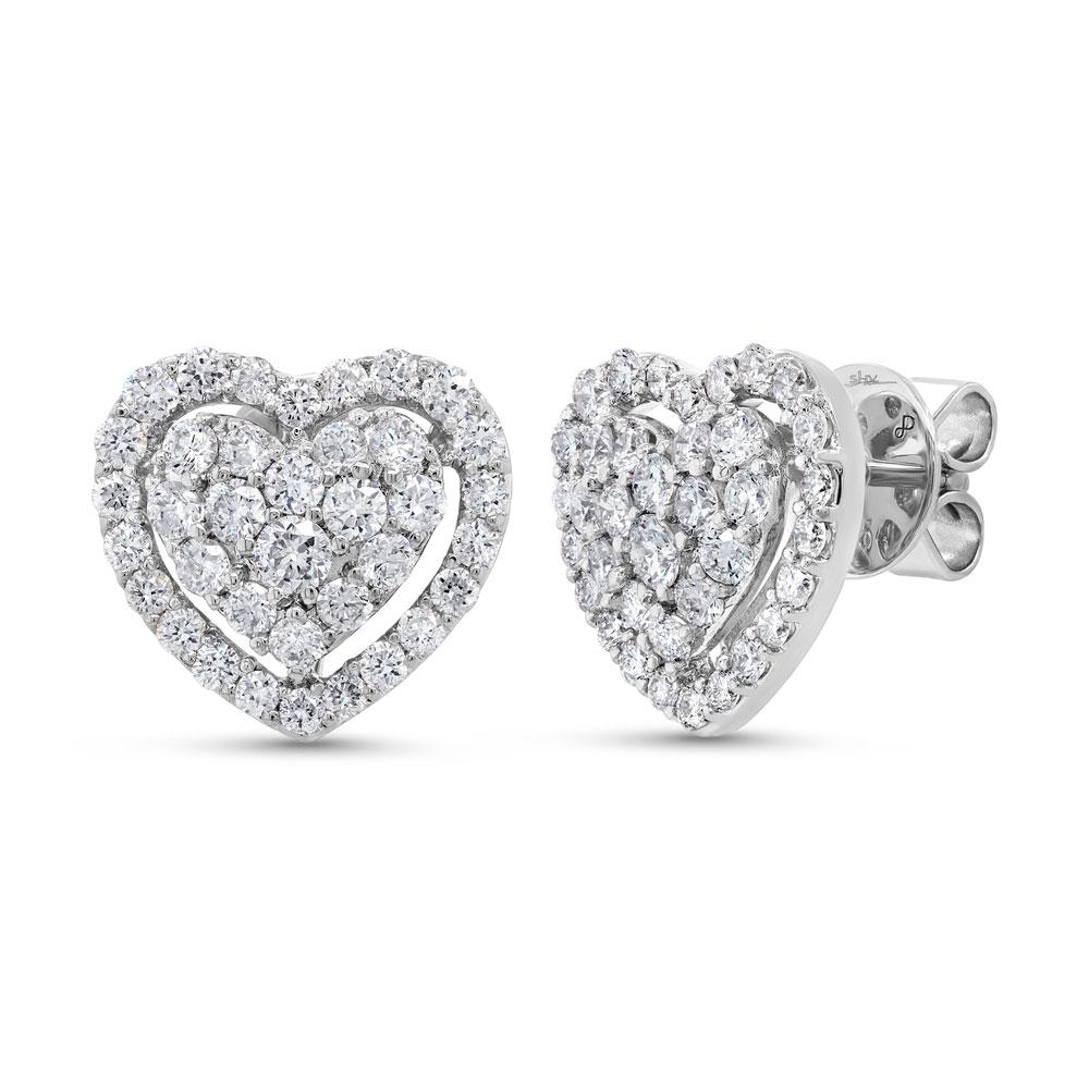 1.26CT DIAMOND HEART STUD EARRING