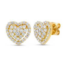 Load image into Gallery viewer, 1.26CT DIAMOND HEART STUD EARRING
