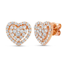 Load image into Gallery viewer, 1.26CT DIAMOND HEART STUD EARRING
