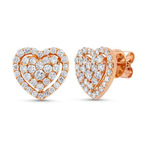 1.26CT DIAMOND HEART STUD EARRING