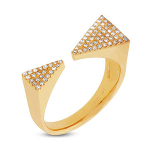 0.22CT DIAMOND PAVE TRIANGLE RING