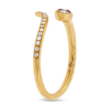 Load image into Gallery viewer, 0.19CT DIAMOND &amp; 0.03CT RUBY SNAKE RING
