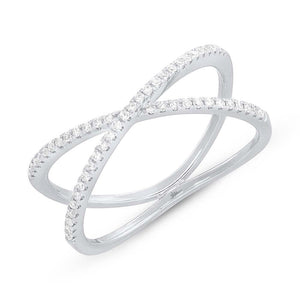 0.16CT DIAMOND "X" RING