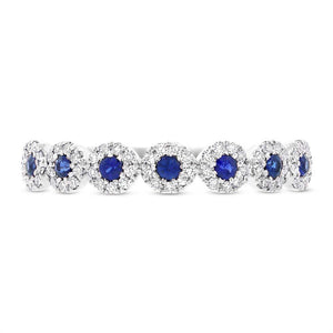 0.16CT DIAMOND & 0.20CT BLUE SAPPHIRE BAND