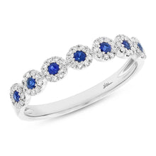 Load image into Gallery viewer, 0.16CT DIAMOND &amp; 0.20CT BLUE SAPPHIRE BAND
