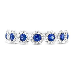 0.26CT DIAMOND & 0.70CT BLUE SAPPHIRE BAND