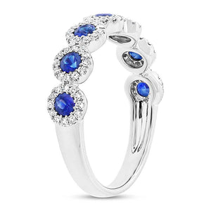 0.26CT DIAMOND & 0.70CT BLUE SAPPHIRE BAND