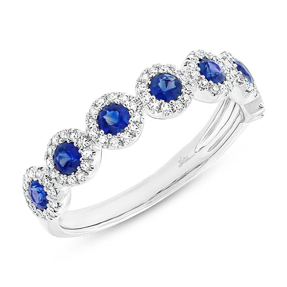 0.26CT DIAMOND & 0.70CT BLUE SAPPHIRE BAND