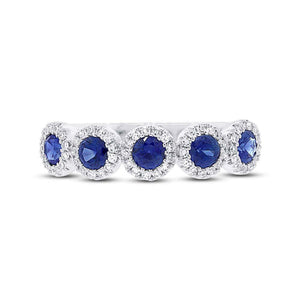 0.20CT DIAMOND & 0.70CT BLUE SAPPHIRE BAND