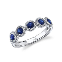 Load image into Gallery viewer, 0.20CT DIAMOND &amp; 0.70CT BLUE SAPPHIRE BAND
