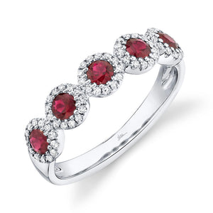 0.20CT DIAMOND & 0.66CT RUBY BAND