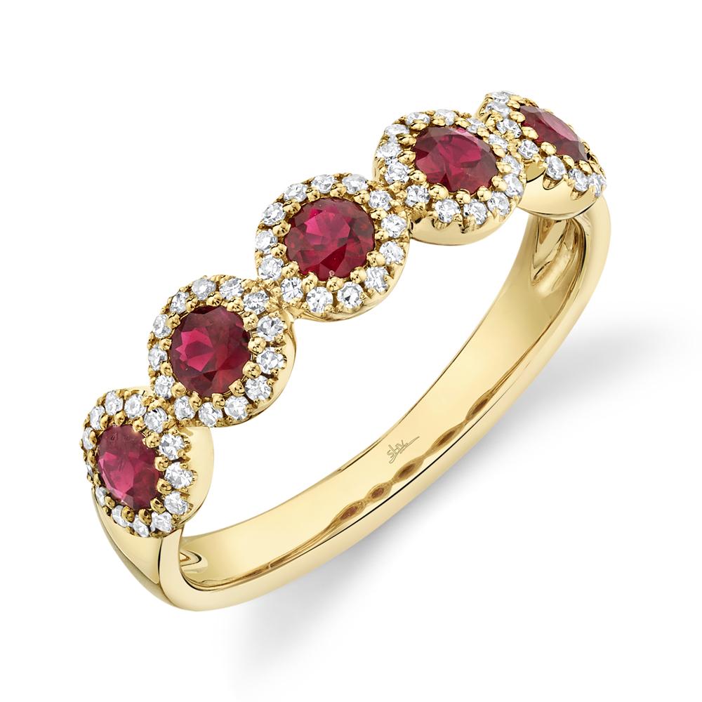 0.20CT DIAMOND & 0.66CT RUBY BAND