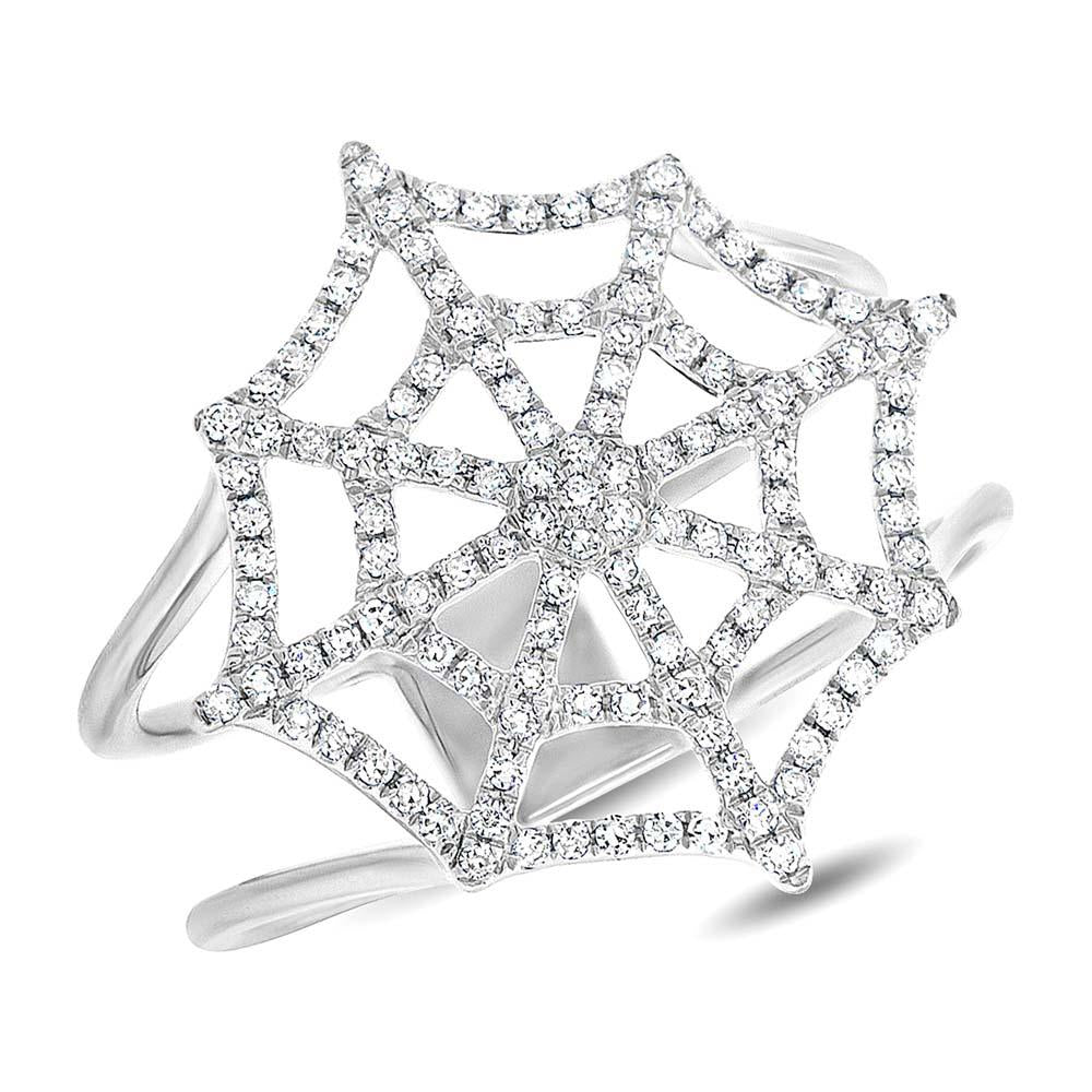 0.32CT DIAMOND SPIDER WEB RING