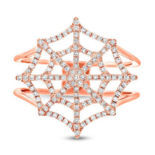 Load image into Gallery viewer, 0.32CT DIAMOND SPIDER WEB RING
