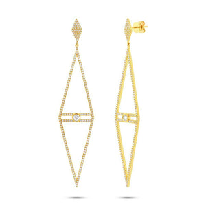 1.19CT DIAMOND TRIANGLE EARRING