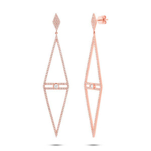 1.19CT DIAMOND TRIANGLE EARRING