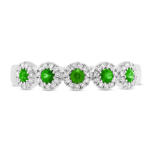 0.16CT DIAMOND & 0.30CT GREEN GARNET BAND