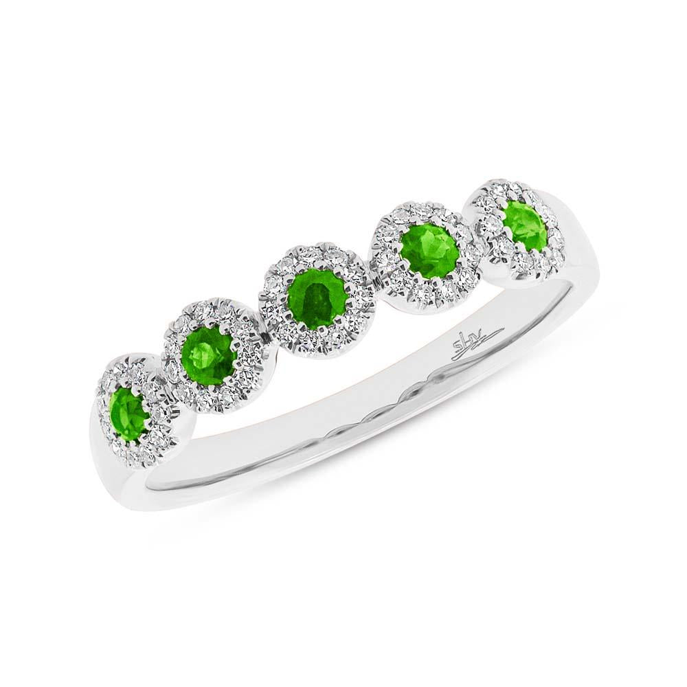 0.16CT DIAMOND & 0.30CT GREEN GARNET BAND