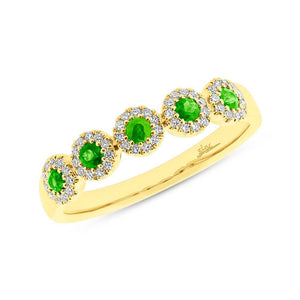 0.16CT DIAMOND & 0.30CT GREEN GARNET BAND