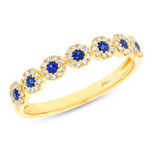 Load image into Gallery viewer, 0.16CT DIAMOND &amp; 0.20CT BLUE SAPPHIRE BAND
