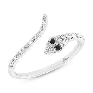 0.20CT BLACK & WHITE DIAMOND SNAKE RING