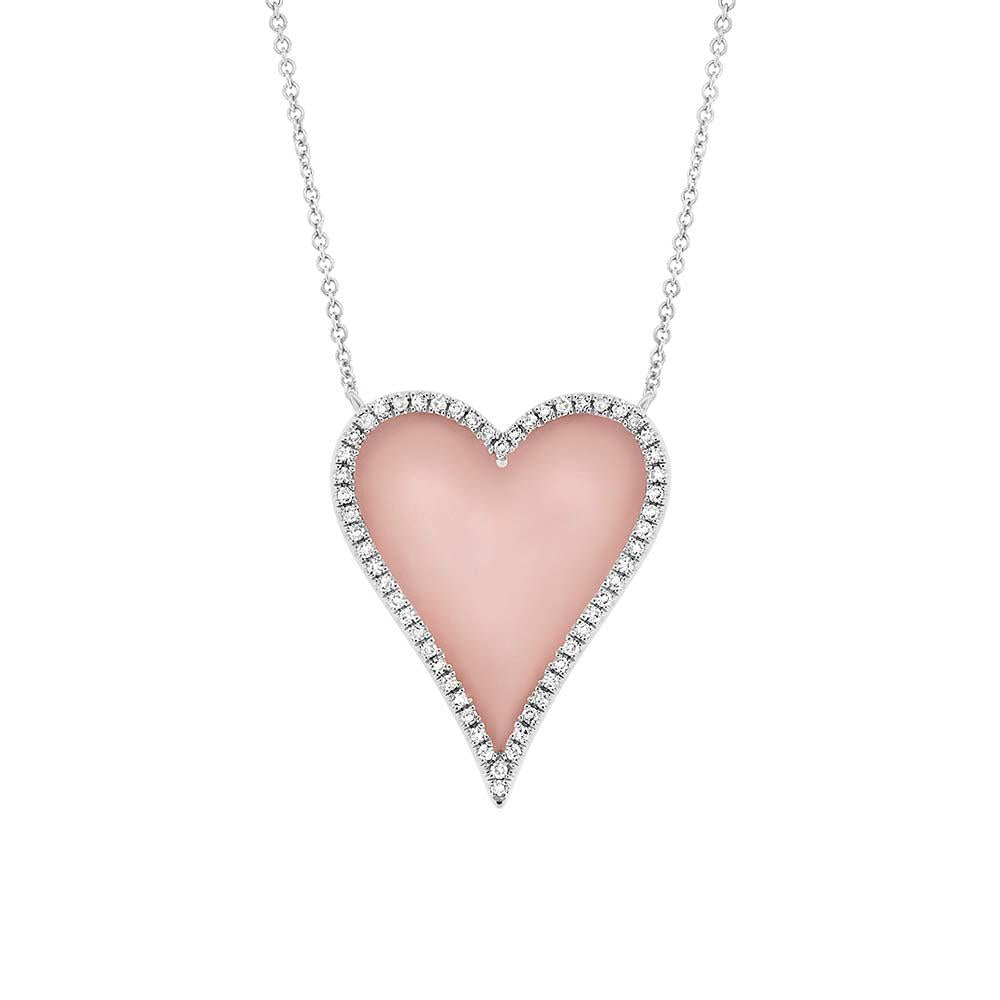 Pink opal heart on sale necklace