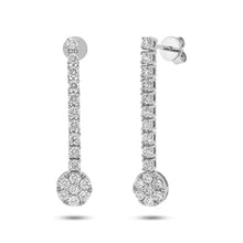 Load image into Gallery viewer, 1.48CT DIAMOND CLUSTER DANGLING EARRING
