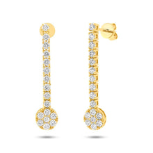 Load image into Gallery viewer, 1.48CT DIAMOND CLUSTER DANGLING EARRING
