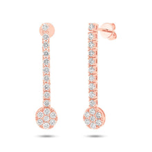 Load image into Gallery viewer, 1.48CT DIAMOND CLUSTER DANGLING EARRING
