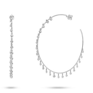 1.85CT DIAMOND SHAKER HOOP EARRING