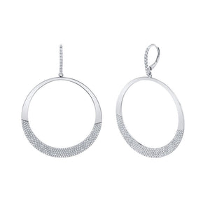 1.37CT DIAMOND PAVE CIRCLE EARRING