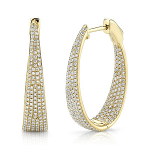 1.73CT DIAMOND PAVE OVAL HOOP EARRING