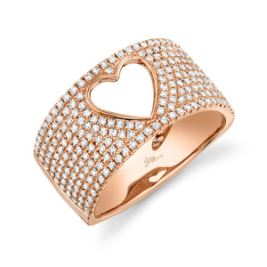 0.71CT DIAMOND PAVE HEART RING