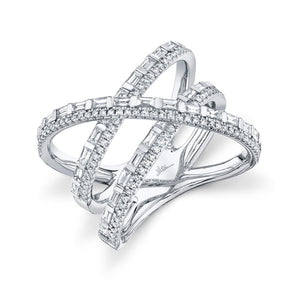 1.08CT DIAMOND BAGUETTE BRIDGE RING