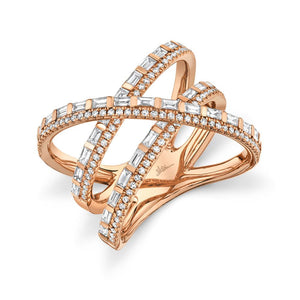 1.08CT DIAMOND BAGUETTE BRIDGE RING