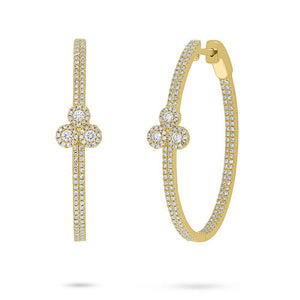 1.10CT DIAMOND OVAL HOOP EARRING